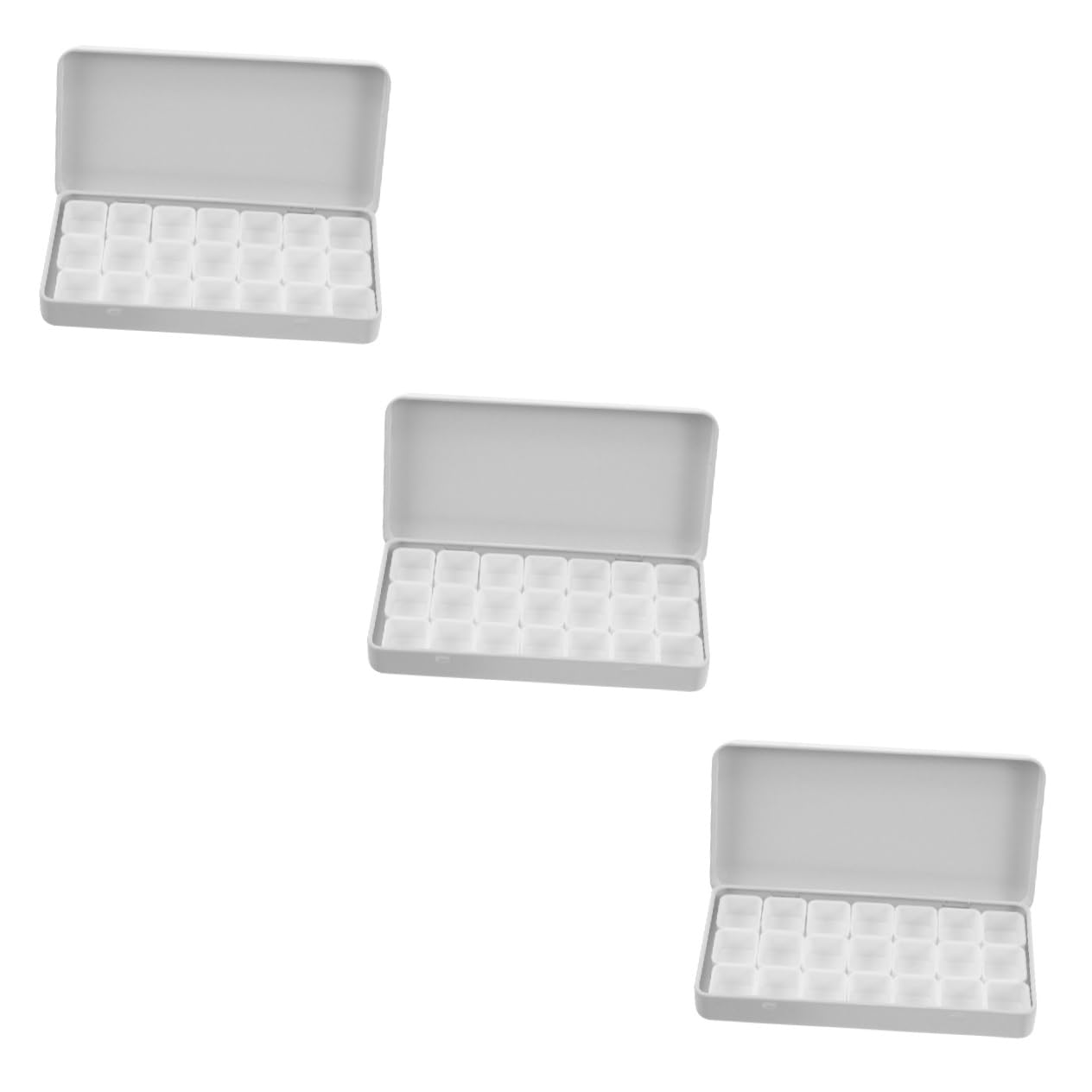Lurrose 3ensembles Boîte Métallique Vide Pour Pigments De Peinture Aquarelle Palette De Couleurs Pratique Pour Artistes Et Étudiants Moyenne Compartiments