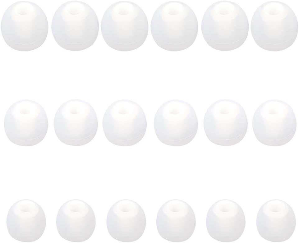 9 Pairs Ear Buds Cover Earbud Replacement Tips Ear Bud Replacement Pieces Silicone Earbud Tips Fit for In-Ear Headphones (Inner Hole from 3.8mm-5.1mm Earphones) SML White Replacement Earbud Tips