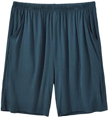 Image of JINSHI Men's Pajama Shorts Soft Comfortable Lightweight Elastic Drawstring Men Lounge Sleep Shorts with Pockets