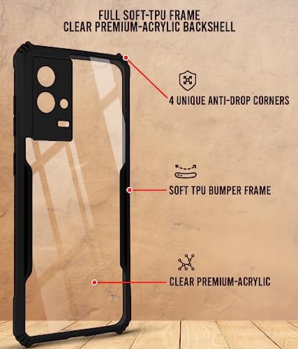 Image of Jkobi Back Cover Case for Vivo iQOO 9 5G (Shockproof with Polycarbonate Clear Panel | Professional Black)