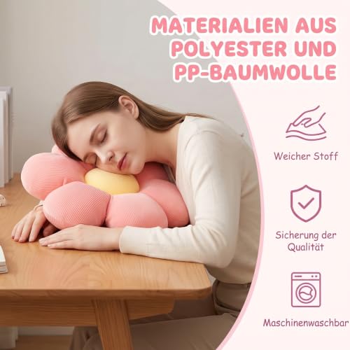2 Stk Blume Bodenkissen, 40x40cm Weich Sitzkissen Blumenform Gänseblümchen – Bild 5