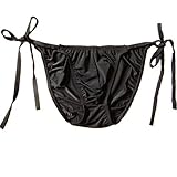 WenMei String Bikini Thong Briefs Milk Silk Side Tie Men's Underwear, Black,Free size