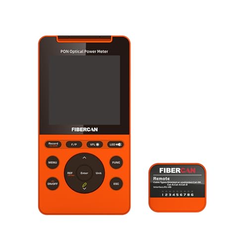 Fibercan PON Optical Power Meter,1310/1490/1550nm Ultra-Thin PON Network Detection Online Fiber Tester ONU OLT SC/APC with RJ45 Remote