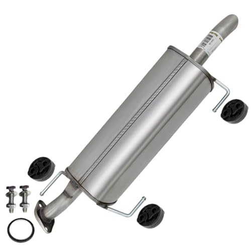 Exhaust Rear Muffler Compatible for 2007-2011 Nissan Versa 1.8L | Stainless Steel | Northeastern Exhaust | Free Gasket, Bolt Kit and Hangers Included | Automotive Replacement Part | Direct-Fit