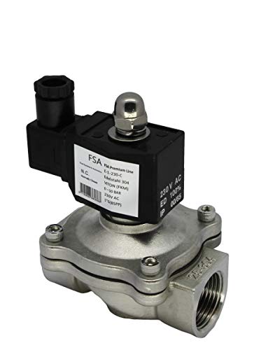 Preisvergleich Produktbild Magnetventil Edelstahl NC 1" 230V AC 0-10 bar Viton