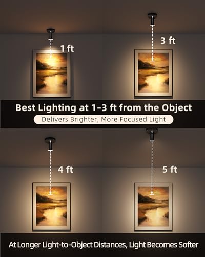 Image of EZVALO Battery-Powered LED Spotlight Indoor, Wireless Picture Lights with Remote, 5500mAh Rechargeable Mini Display Light, Uplighting Indoor for Artwork, Tree, Painting, Portrait (1-Pack White)