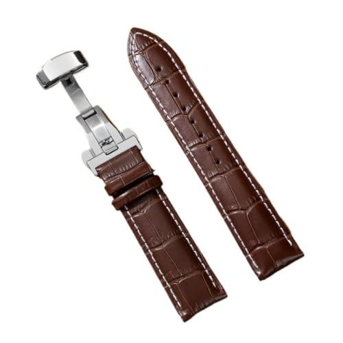 Bracelet en cuir motif bambou 12-24mm pour montre GT avec boucle papillon