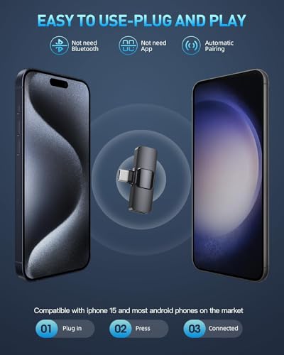 Image of Wireless Lavalier Microphone Clips with Charging Case Micro Tie Podcast Wireless Mic Kit for Teachers Classes Instagram Singing Reels Live Streaming Podcast Vlogging Interview Mobile &Camera