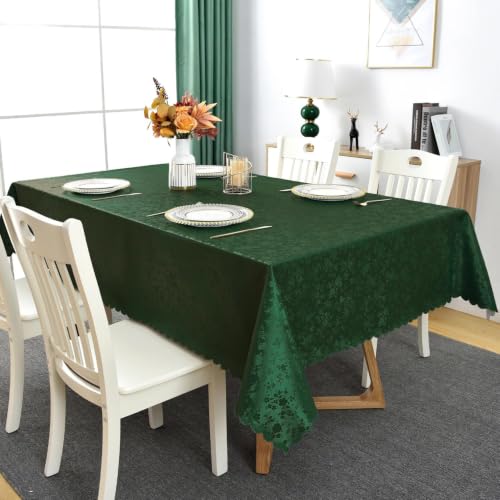 Image of Romanstile Waterproof Vinyl Tablecloth Rectangle, 60 x 84 Inch, Dark Green