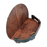 ➮Estantes de vino retro: estos estantes están hechos de cabezas de barril de whisky bourbon, bastón y cinturones de cuero que se utilizan para arreglar barriles de bourbon. Los estantes están hechos de poliuretano, destacando la belleza de las barricas de roble.