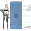 Yoga Mat Non Slip TPE Thick Yoga Mat with Alignment Mark, Large Size 72"L x 32"W x 0.32"Th or 0.24"Th, Anti-Tear Exercise & Fitness Mat for Yoga, Pilates & Floor Workouts (Blue Black, Thickness-8mm) #1