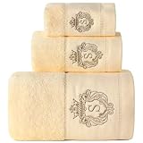 Sunshinejing Premium 100% Pure Cotton Bath Towel Set; 1 Bath Towels,1 Hand Towel & 1 Washcloth,Luxur