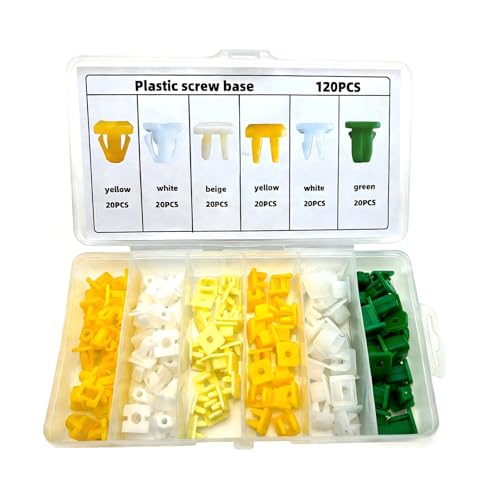 Teybouk 120 PCS Grommet Screw Nuts, Nylon License Panel Screw Inserts, Expansion Rivet Fasteners Assortment...