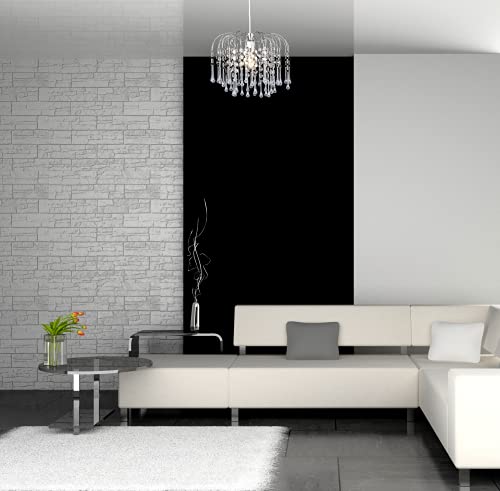 Klass Home Teardrop Acrylic Light Shade | Ceiling Light Shade | Lamp Shade | Chandeliers Ceiling Light | Chrome Finish Pendant Light Shade for Living Room Light Shades Ceiling Bedroom Kitchen Hallway