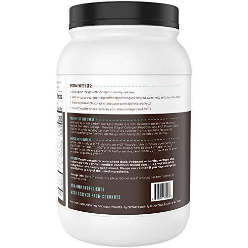 keto meal replacement shakes chocolate 2lbs low carb keto protein shake mix mct powder grass fed hydrolyzed collagen peptides keto breakfast shake 20g fat 14g protein 1 net carb zero sugar