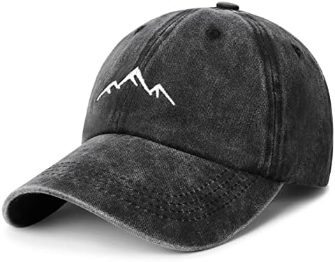 Baseball Cap Mens - Peak Embroidery Classic Washed Vintage Relxed Dad Cap Adjustable Summer Sun Hat Sports Strapback Cap for Men Outdoor UK