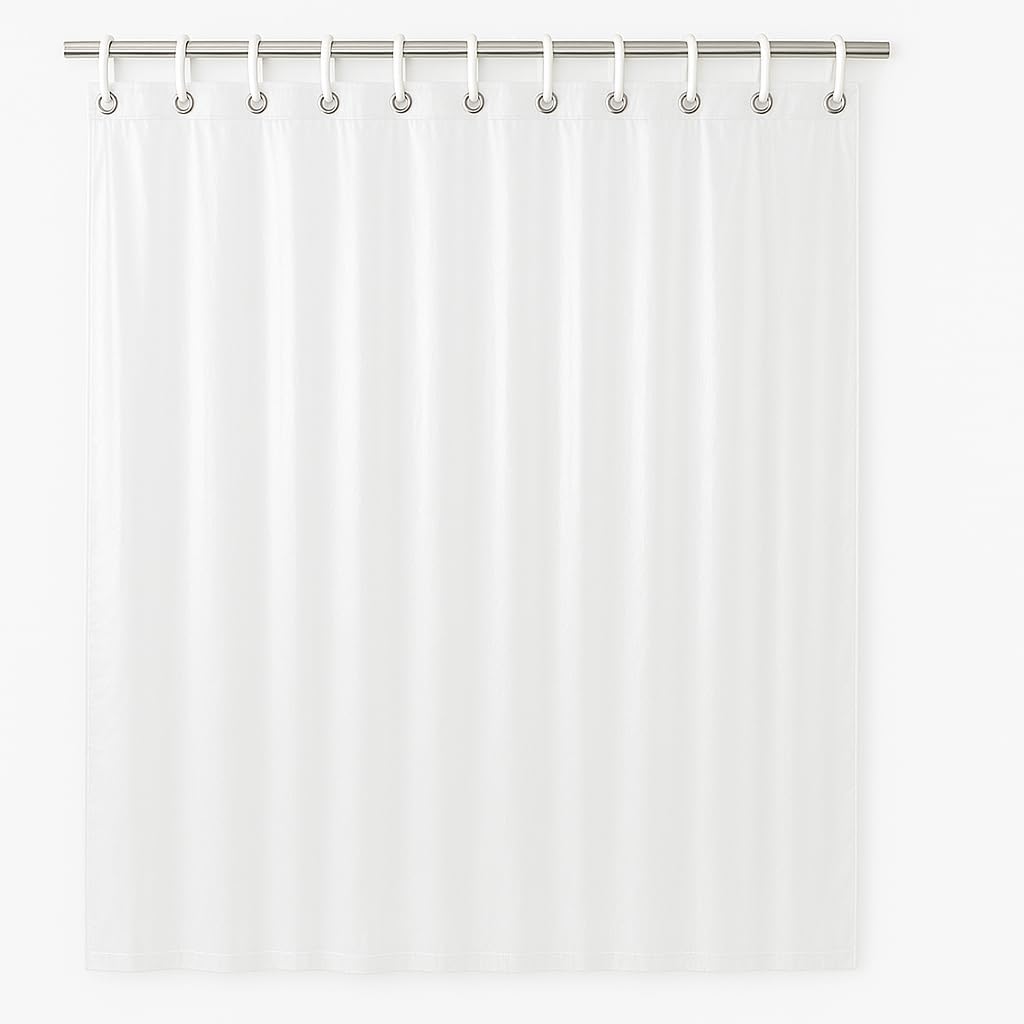 Abela Home Products Clear Shower Curtain Liner with Magnets & Plastic Hooks – Lightweight, Washable, Eco-Friendly, Sustainable Bathroom Liner – Fits Standard Showers, Water Resistant