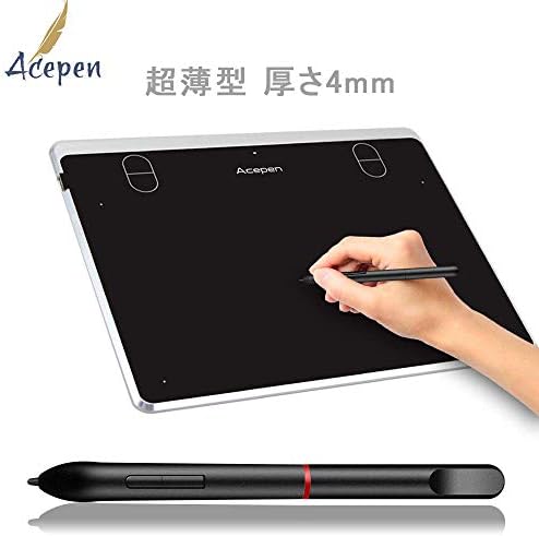 Acepen Ap604 6ร4 In4mm Electronic Drawing Tablet Pad, Graphics Tablet, OSU Tablets with Battery-Free Stylus for PC Mac Computer (Silver)