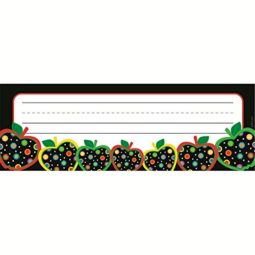 Creative Teaching Press Apples Name Plates, Dots on Black (2813)
