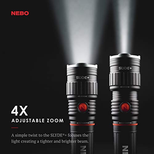 Nebo Slyde+ Tactical Led Flashlight, Powerful 400-Lumen Bright Camping Flashlight With Slide-To-Reveal Work Light, Red Hazard Light & Magnetic Base #TOP5