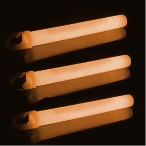 10 x Orange Military Emergency Light Sticks By Lumica. 12 Hour Glow Sticks Cover