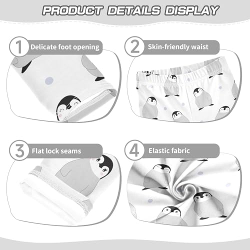 Girls Basic Leggings Baby Girls Pants Cute Penguins Soft Footless Stretchy Tights Pants 4-10Y3