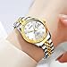 OLEVS Watch Women Gold Watches for Women Luxury Two Tone Womens Watches Dress Silver Stainless Steel Reloj para Mujer Diamond Date Waterproof Easy Reader Analog Quartz Female Watch for Small Wrists