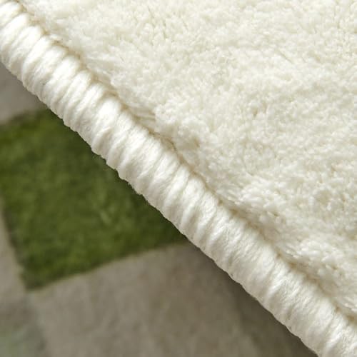 Tapis de chambre douillet et moelleux couleur crème au design asymétrique moderne