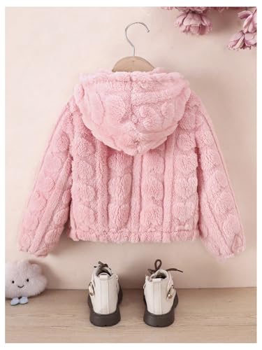 WDIRARA Girl's Fleece Teddy Jacket Zip Up Hooded Outerwear Long Sleeve Cute Coats2