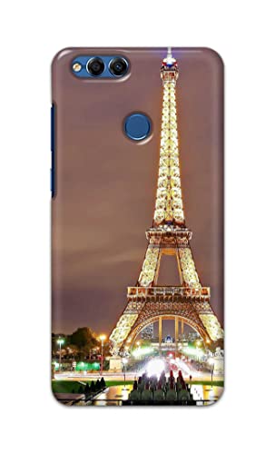 Image of PRINTFIDAA Lovers Famous Place Eiffel Tower in Paris Printed Designer Hard Case for Honor 7X, Huawei Mate SE, BND-L21, BND-L22, BND-L24, BND-L34, BND-AL10 Back Cover -(e) RPM1009