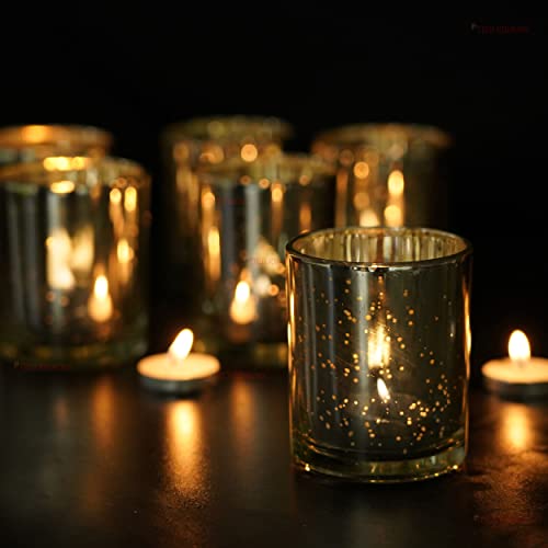 Image of TIED RIBBONS Pack of 6 Votive Glass Tealight Candle Holders Glass Votives (Big, Silver) - Decorations Items for Home Decor Dining Table Gifts - Decorations Items for Home Office Gifts