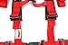 Tanaka Phantom Series Buckle 4 Point Safety Harness Set with Ultra Comfort Heavy Duty Shoulder Pads (Red)