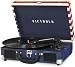 Victrola Vintage 3-Speed Bluetooth Suitcase Turntable with Speakers, American Flag