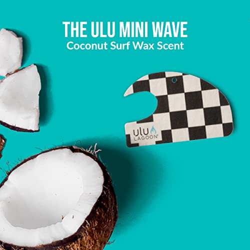 Image of ulu Lagoon Hanging Car Air Freshener | Tropical Beach Coconut Surf Wax Scent Mini Wave | Long Lasting Car Freshener, Closet and Beyond | Made In USA | 3 Pack (Checker)