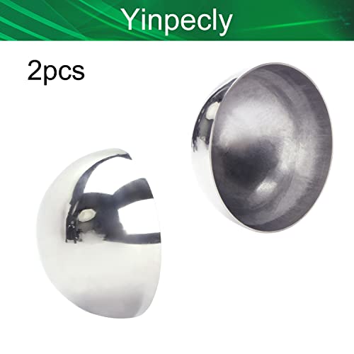 Yinpecly 100Mm Dia Thickened Gazing Hemisphere 304 Stainless Steel Hollow Ball Mirror Globe Polished Shiny Sphere For Home Garden, Silver Tone 2Pcs #TOP3