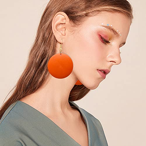 Kafu 4 Pairs Bohemian Natural Wooden Teardrop Dangle Earrings Retro Ethnic Geometric Big Round Circle Wood Earrings For Women Girls Handmade Bohemian Statement Jewelry (4 Pairs Round Wood-2) #TOP4