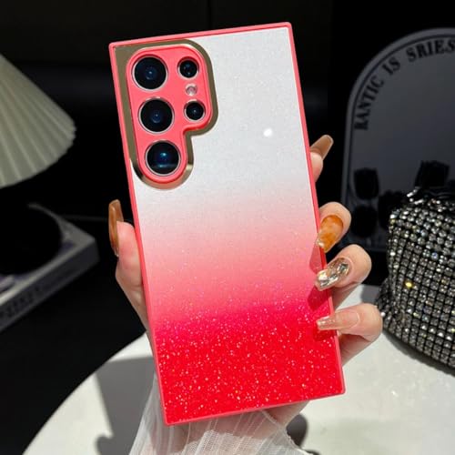 Coque de luxe pour Samsung S24 design pailleté rouge élégant