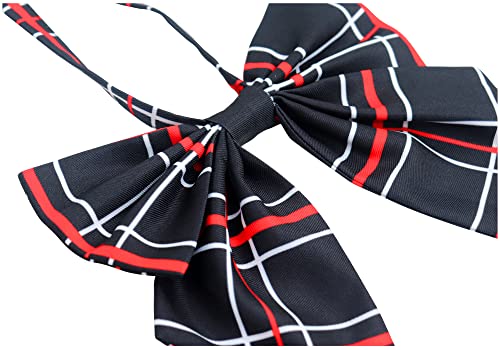 Image of PROCOS 2 Pcs Necktie Bow Tie Unisex Uniform Adjustable Plaid Tartan Bow Tie Necktie Set Cosplay Costume