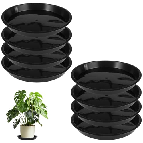 8 Pièces Soucoupe Pot Fleur 20cm, Imperméable et Réutilisable, Plastique Soucoupes Pots de Fleurs, Coupelle Pot de Fleur Rond pour Plantes D'Intérieur et...