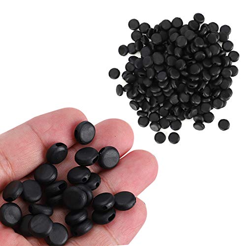 400PCS Silicone Mask Adjuster, Anti Slip Comfortable Cord Stopper Flat Round Mask Ear Saver for Crafts DIY Accessories (Black)