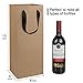 20 Pack Brown Wine Gift Bags with Ribbon Handles Bulk 6x5x15 inch, Kraft Paper Bottle Bags for Champagne Alcohol