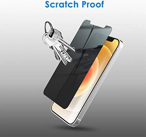 JETech Privacy Screen Protector for iPhone 12/12 Pro 6.1-Inch, Anti Spy Tempered Glass Film, 2-Pack