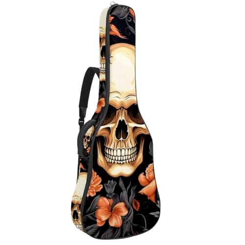 Housse guitare électrique 101,6 cm en tissu Oxford imperméable avec imprimé crâne de mort