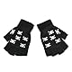 Unisex Halbfinger Fingerlose Outdoor Sport Arbeitshandschuhe Erwachsene Halloween Skelett Schädel Halbfinger Handschuhe Leuchtende Winter Fäustlinge, a, One size