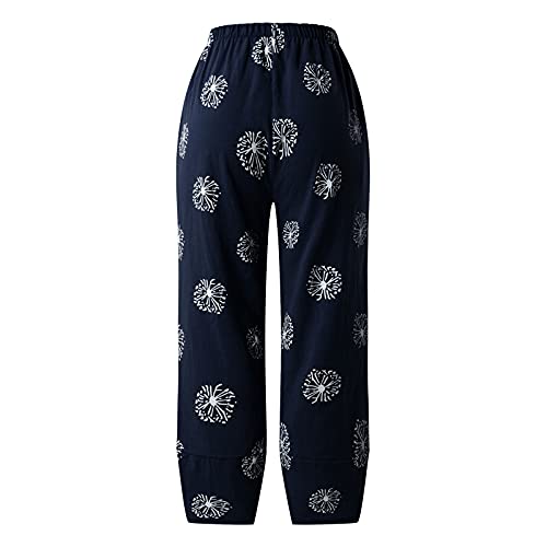 Capri Pants for Women Plus Size Cotton Linen Casual Summer Capri Pants for Women Cropped Comfy Baggy Trousers with Pockets Palazzo Lounge Pants Black Denim Cargo Plus Size Boho Holiday Trendy 20254