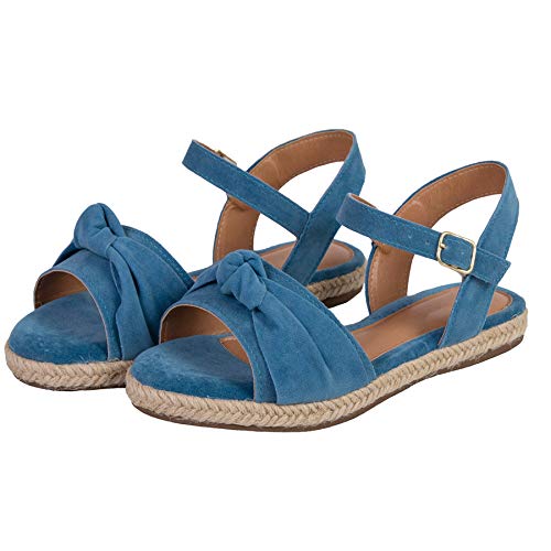 Sandalias Femininas Rasteira Sola Corda Sapatteria 020402 Tamanho:34;Cor:Azul