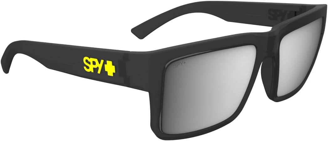 SPY+ - MONTANA, Matte Translucent Black, Happy Bronze Platinum Mirror, Medium, Sunglasses, Unisex, Adult