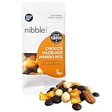 Nibble Simply CHOCCY HAZELNUT MANGO MIX with 81% Cocoa Mass Dark Chocolate Chips | Trail Mix | No Ultra-Processed Ingredients | No Refined Sugar