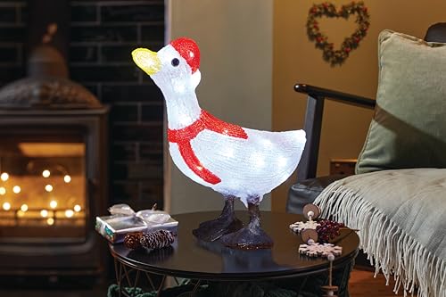 Image of Smart Garden InLit Ice Goose – 37cm Battery-Powered Acrylic Christmas Decoration with 30 Cool White LEDs – Indoor & Outdoor Festive Ornament with Auto Timer