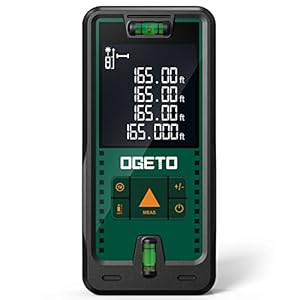 Laser Measure Device,OGETO Laser Distance Meter IP54 Portable Digital Measure Tool Range Finder with Bubble Levels and Large LCD Backlit